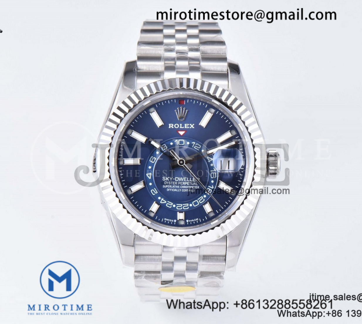 Sky-Dweller 326934 904L SS ZF 1:1 Best Edition Blue Dial on SS Jubilee Bracelet A2824
