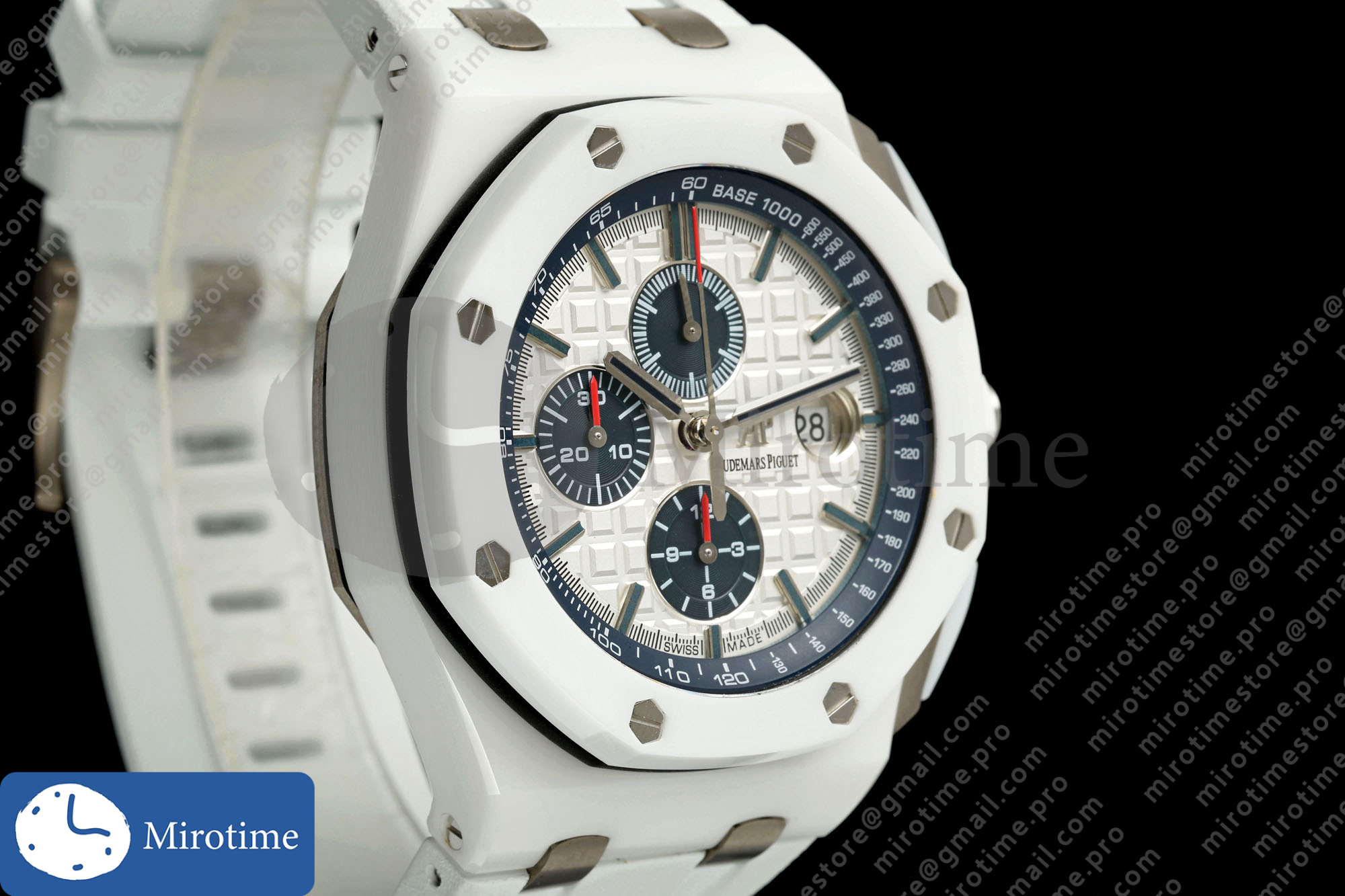 Royal Oak Offshore 44mm White Ceramic JF 1:1 Best Edition White Dial on Rubber Strap A3126 — photo 2