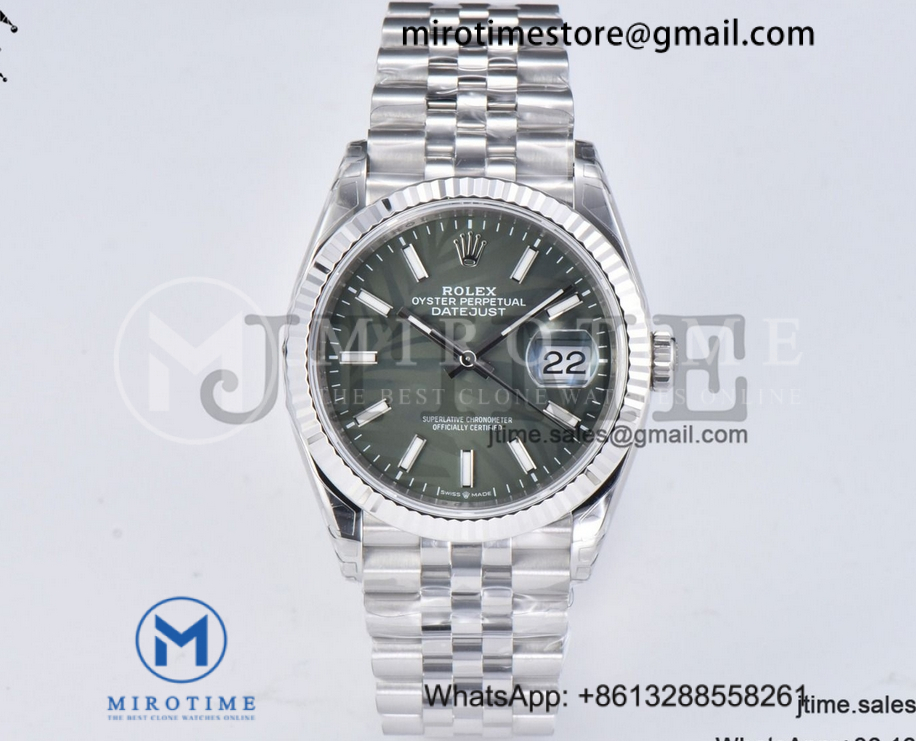 DateJust 36 SS 126234 VSF 1:1 Best Edition 904L Steel Green Leaf Dial on Jubilee Bracelet VS3235