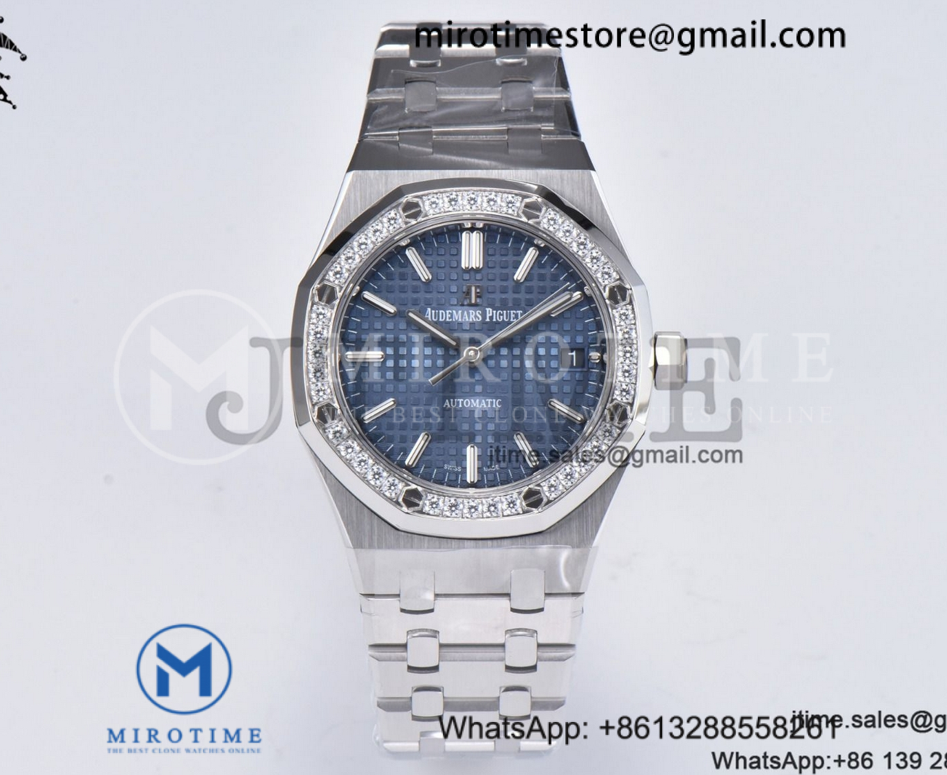 Royal Oak 37mm 15451 SS APSF 1:1 Best Edition Blue Textured Dial on SS Bracelet SA3120 Super Clone
