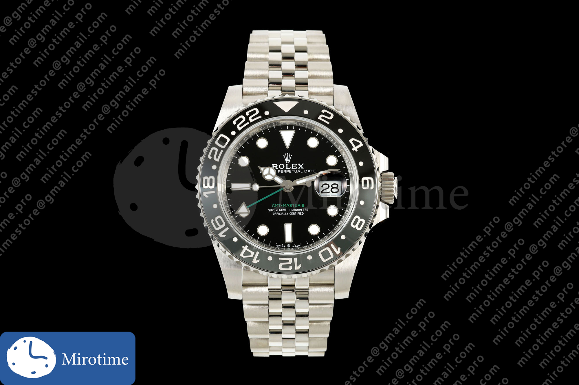 GMT-Master II 126710 GRNR Black/Gray V2 904L SS QF 1:1 Black Dial On Jubilee Bracelet SH3285 CHS (Free Sprung)