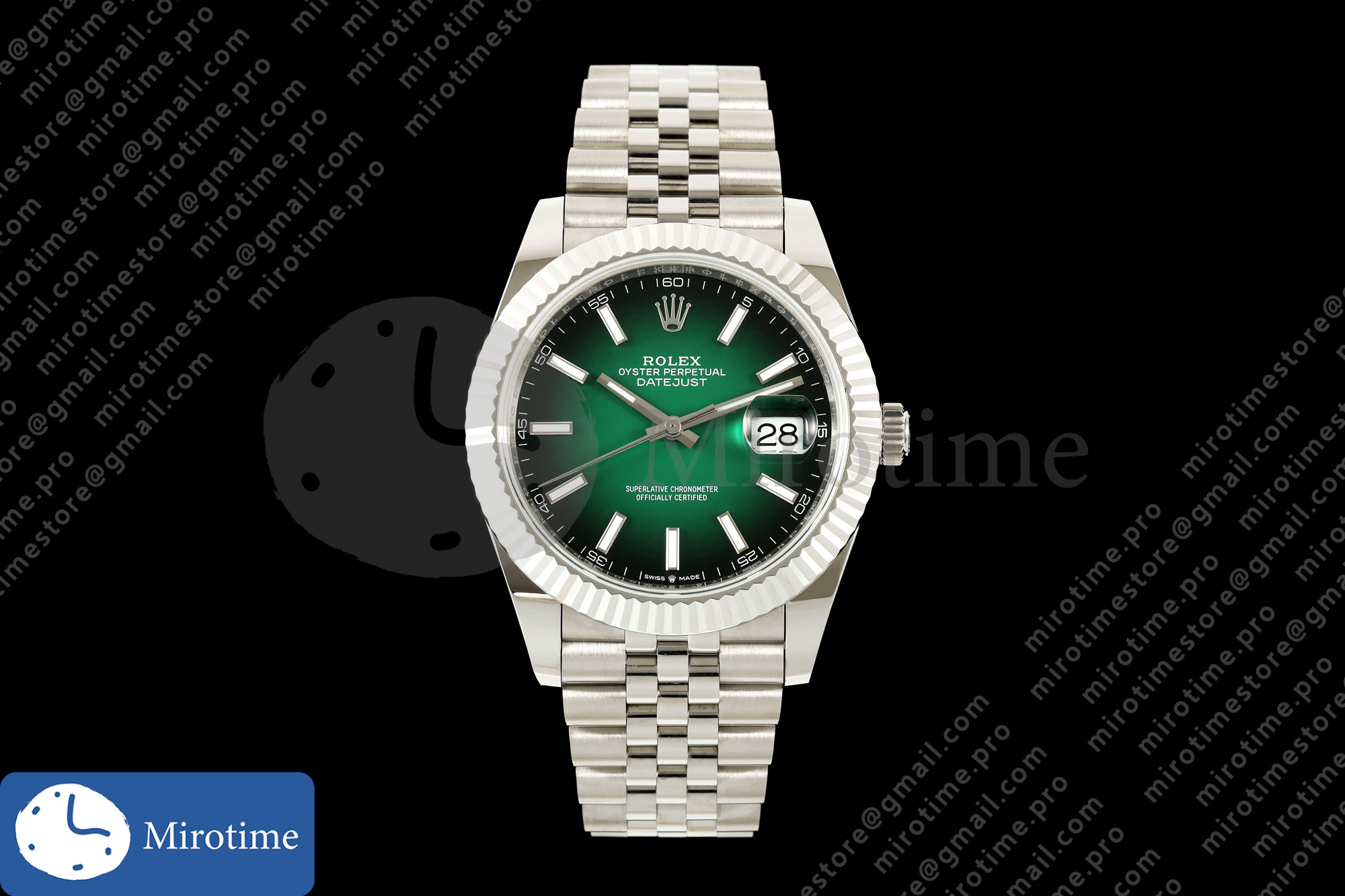 DateJust 41mm 126334 904 SS QF V2 1:1 Green Ombre Dial Stick Marker On Jubilee Bracelet SH3235 (Free Sprung)
