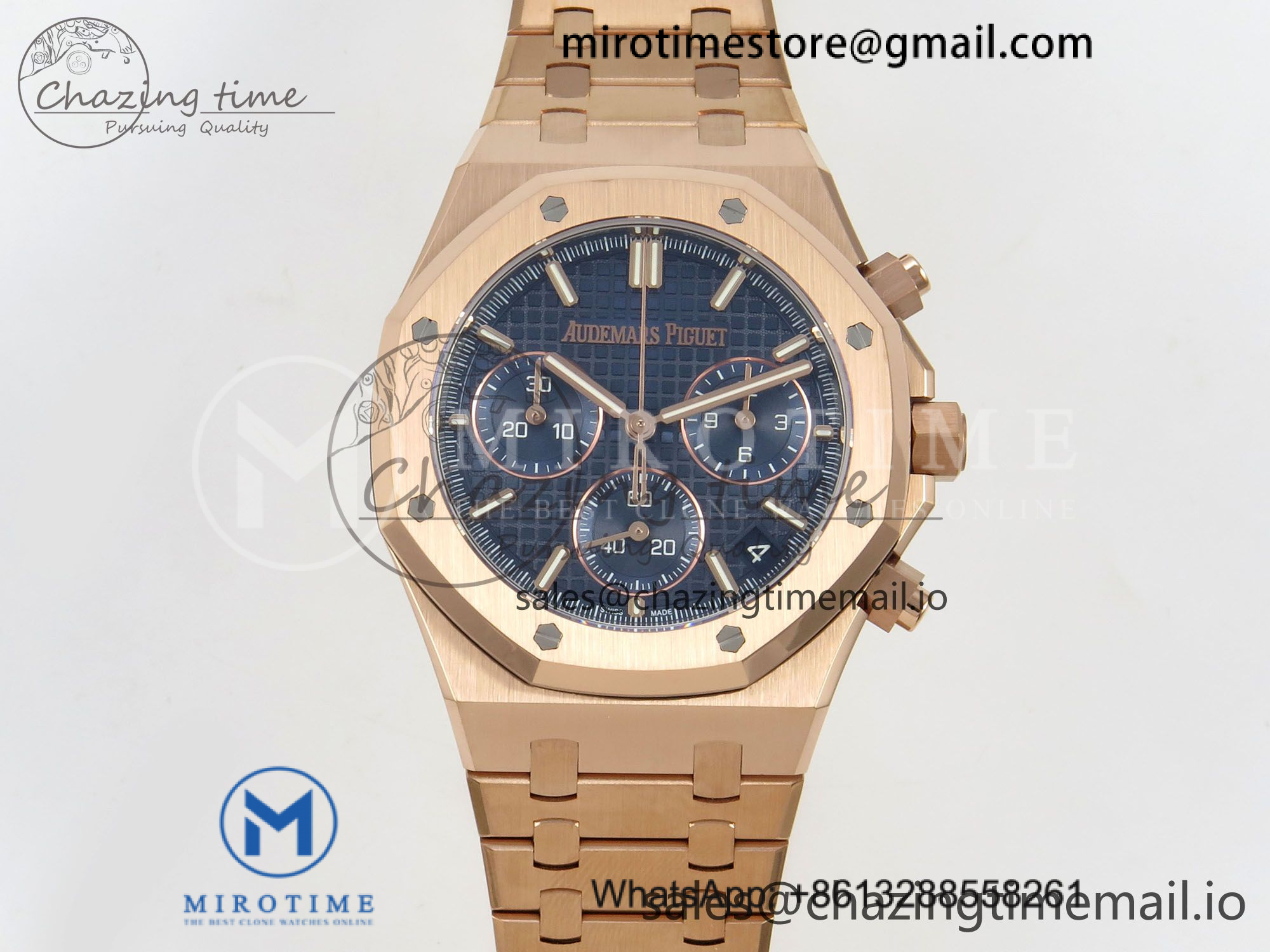 Royal Oak Chrono 26240 RG DDF 1:1 Best Edition Blue Dial on RG Bracelet DD4401 Super Clone Gain Weight (SW Dial)