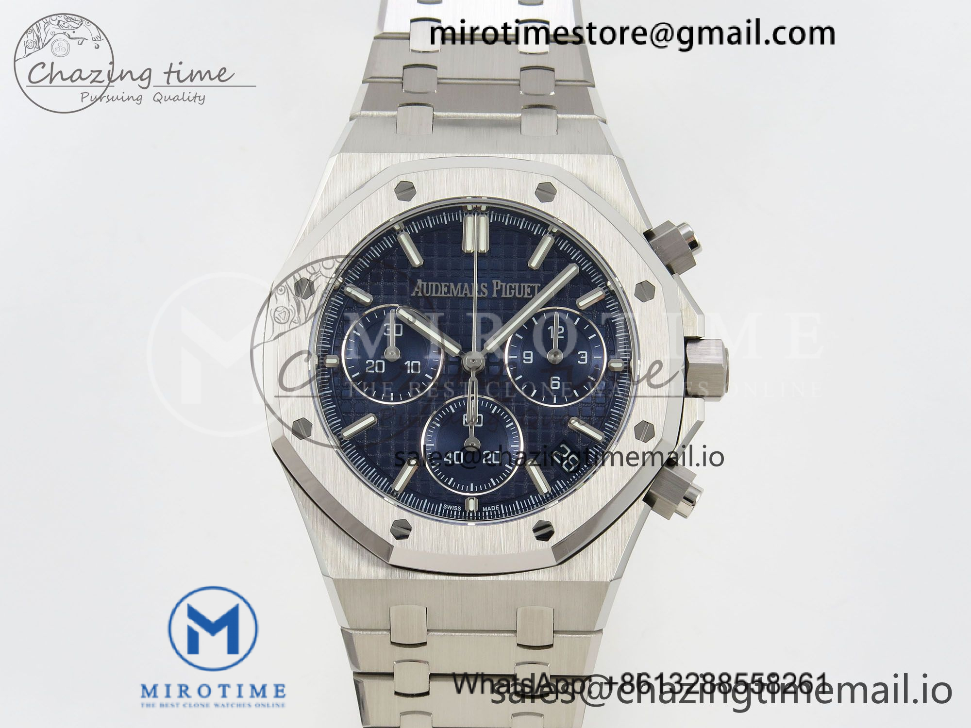 Royal Oak Chrono 26240 SS DDF 1:1 Best Edition Blue Dial on SS Bracelet DD4401 Super Clone Gain Weight (SW Dial)