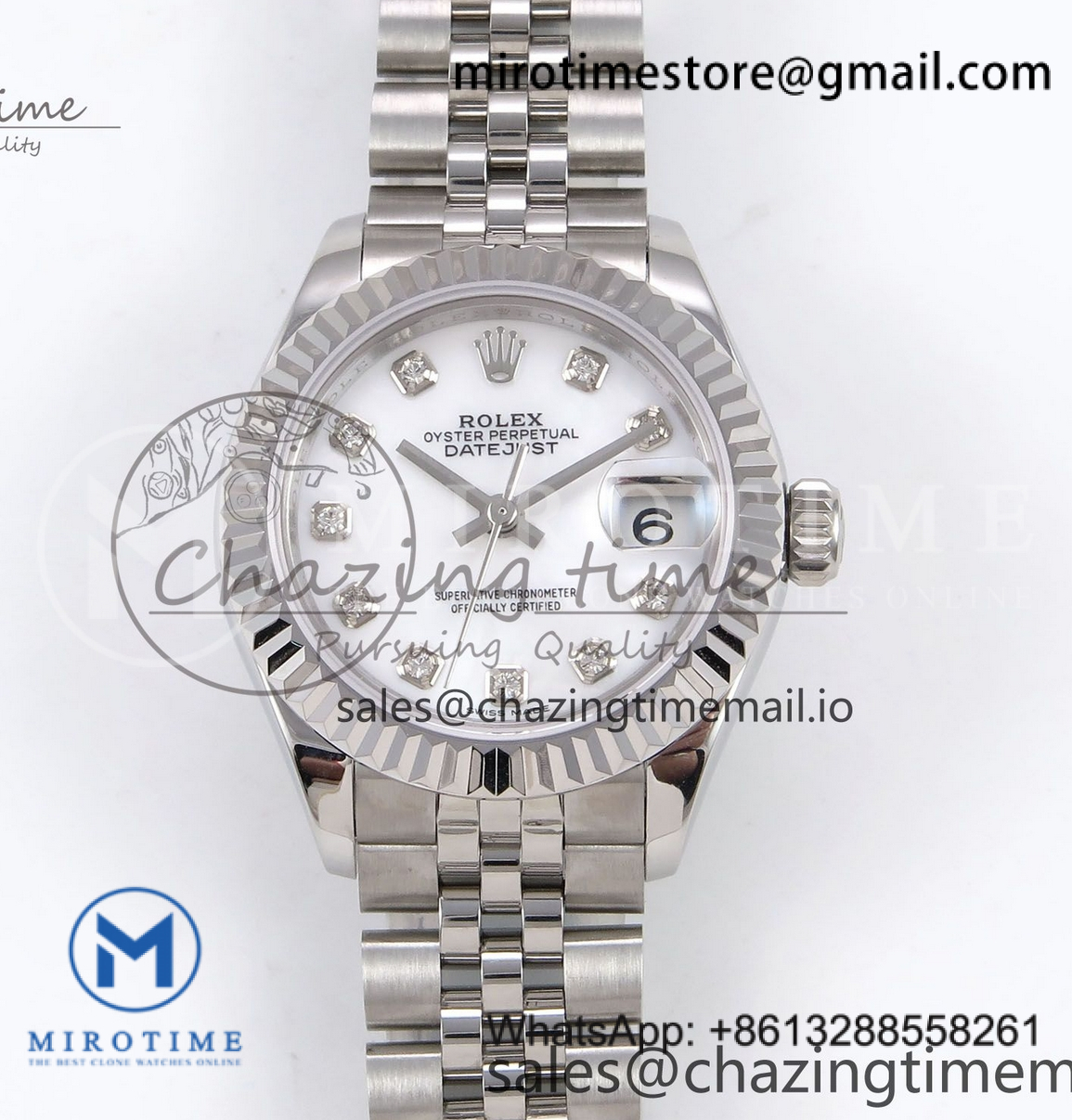 DateJust 28MM 279174 SS GMF 1:1 Best Edition 904L Steel White Diamonds Dial on Jubilee Bracelet A2671