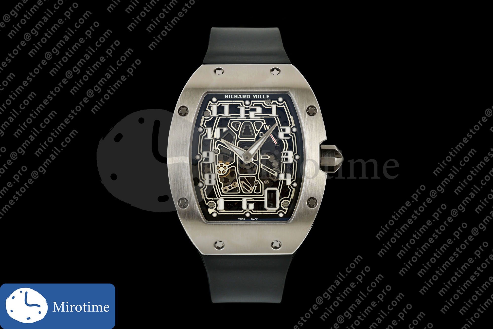 AVF RM67-01 Titanium Skeleton Dial on Black Rubber Strap CRMA6 Clone