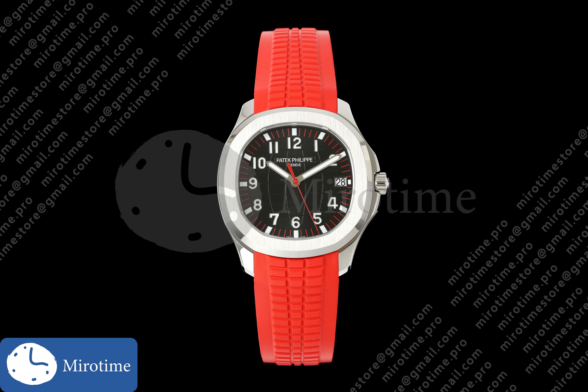 Aquanaut 5167 SS Singapore BBF 1:1 Best Edition Black Dial on Red Rubber Strap DPB330 Super Clone