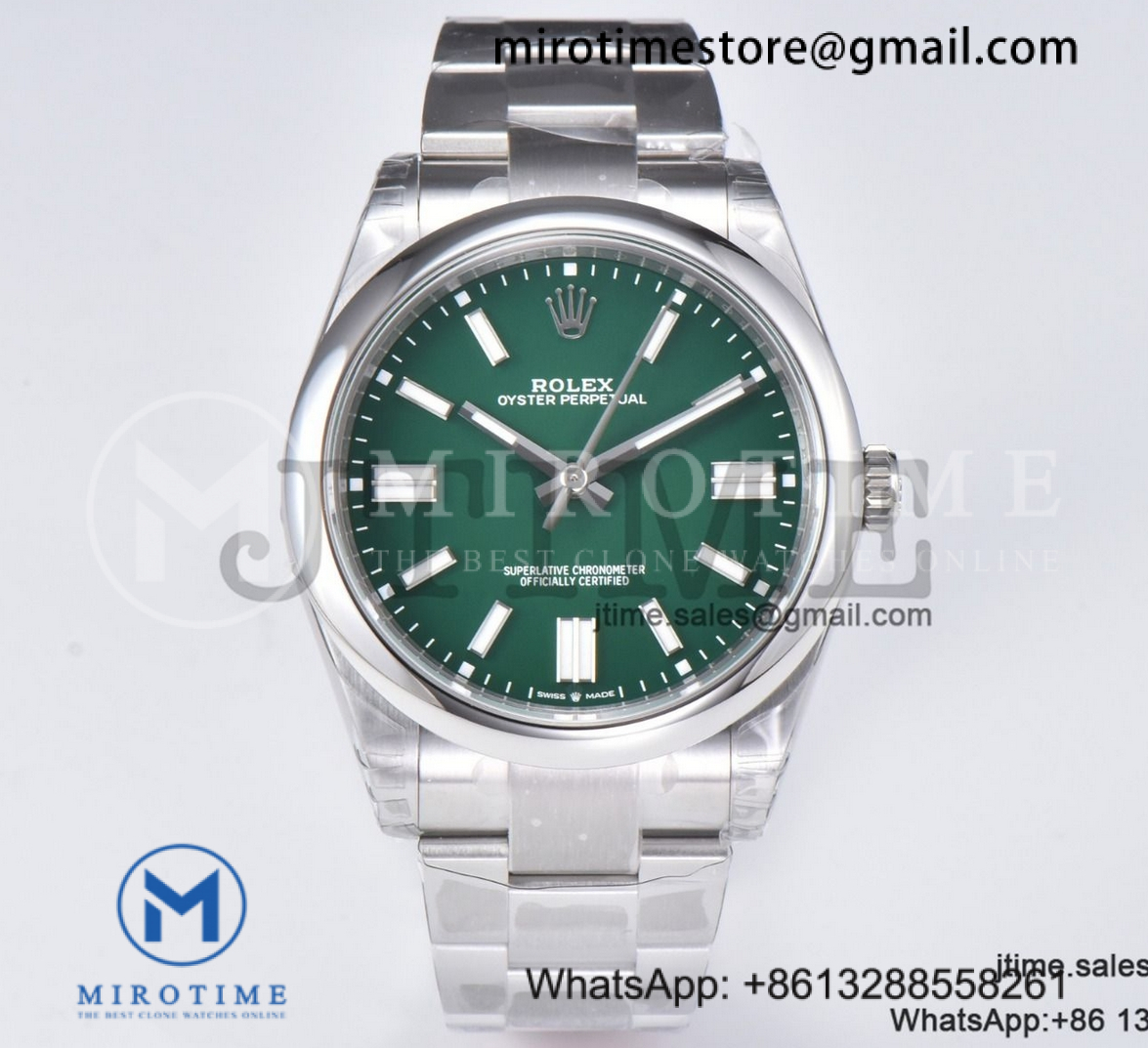 Oyster Perpetual 124300 41mm VSF 1:1 Best Edition 904L Steel Green Dial VS3235