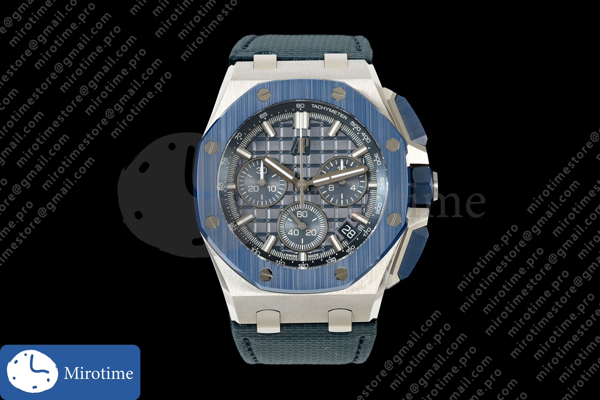 Royal Oak Offshore 26420so Bleu Nuit Nuage 50 DDF 1:1 Best Edition on Blue Calfskin Strap DD4401 Super Clone