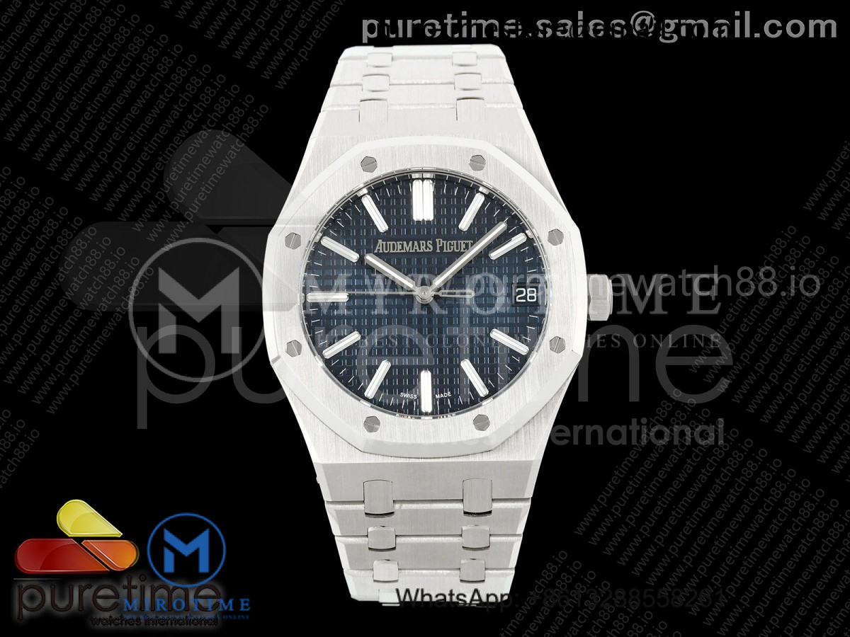Royal Oak 41mm 15510 SS TOPF 1:1 Best Edition Blue Dial on SS Bracelet DD4302 Super Clone