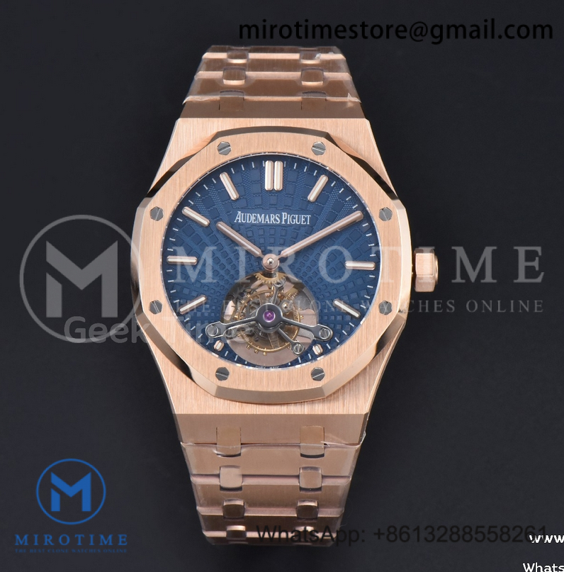 Royal Oak Tourbillon 41mm R8F RG Blue Dial RG Bracelet Flying Tourb V2